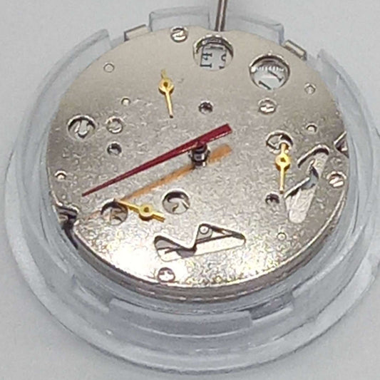 Seagull ST16 mechanical watch movement with small second hands at 2, 6, and 10 o'clock, China made.