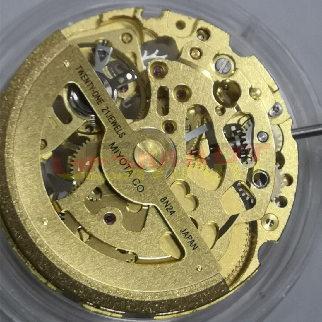 Golden Miyota 8N24 Automatic Mechanical Movement - High-Quality Japan Made Skeleton Watch Movement