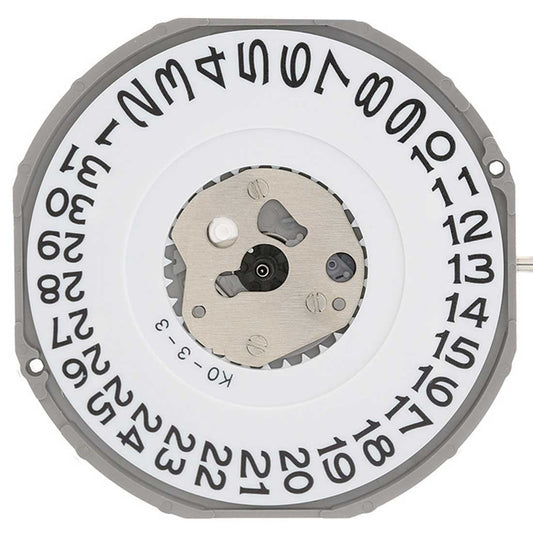 Miyota 2415 Japan quartz movement with date display at 3 o'clock, reliable watch accessory.