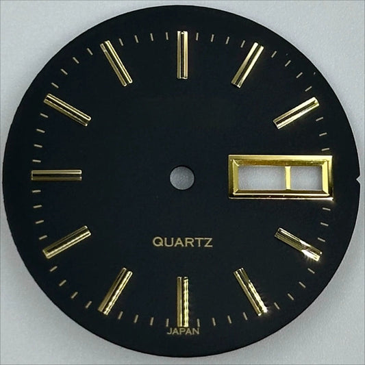 Black 29.3mm Golden Nail Datejust dial, no lume, fits 2305 movement, perfect for luxury watch repair, Rolex style.