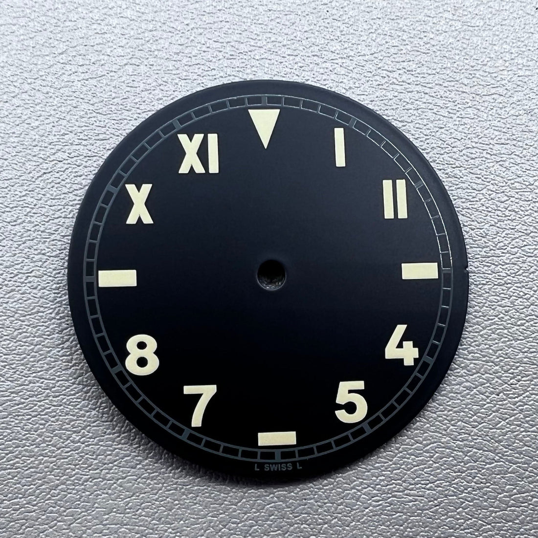 39mm green luminous black watch dial by [BrandName], fits ETA 6497 6498 movements, ideal for custom watch repairs.