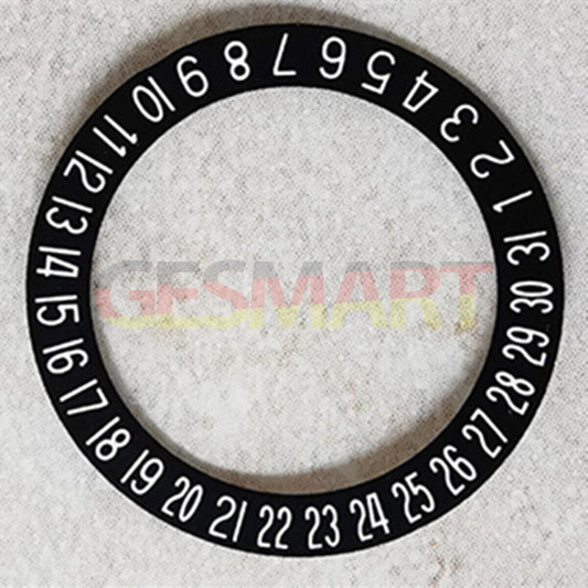 Black overlay date wheel with white font for Miyota 8215 2813 watch movement, date at 6 o?clock position