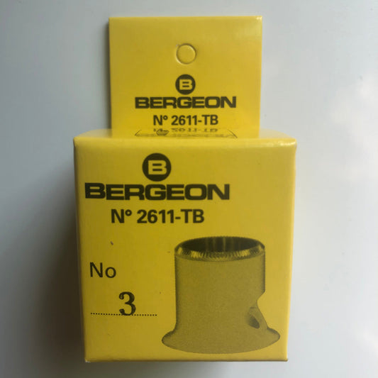 Bergeon 2611-TB-3 loupe featuring 3.3x magnification, ideal for detailed watch accessory inspection.