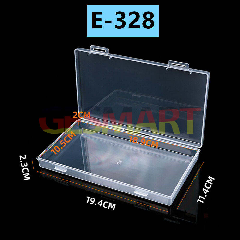 Set of 3 small rectangular toolbox containers with hinged lids, ideal for organizing tools and accessories.