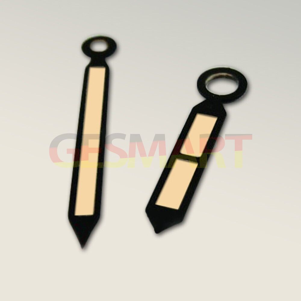 Green luminous watch hands with black trim for ST3600/ST3620 ETA6497/6498 mechanical watch movement.