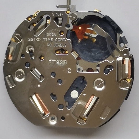 Seiko 7T92A quartz movement watch repair part, precision Japan-made mechanism for accessories.
