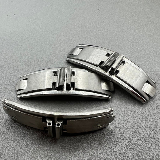 Stainless steel butterfly clasp set for ceramic watch bands, 7.6mm width, durable J12 elastic buckle by J12.