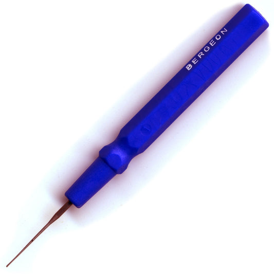Bergeon 30102-B blue watch dip oilers, medium size for precise watch repair and maintenance.
