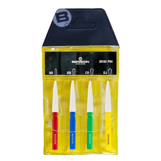 Bergeon 30102-P04 watch dip oiler set, precision tools for lubricating watch parts, ideal for repair professionals.