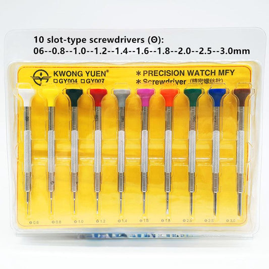 1. Precision 10pcs stainless steel watch screwdrivers for repair and maintenance.  