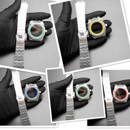 42MM 316L stainless steel watch case and bezel for NH35/NH36/4R35 movement, durable and precise fit.