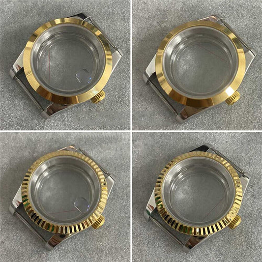 39MM transparent sapphire glass watch case for NH35/NH36/4R movements, sleek and durable.