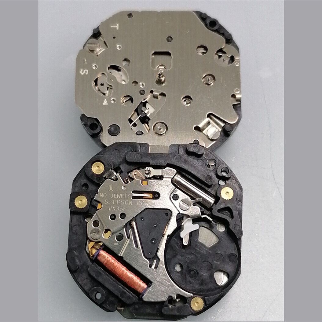 Hattori Epson VX3SE quartz watch movement, Japan-made, precise replacement for watch repairs.