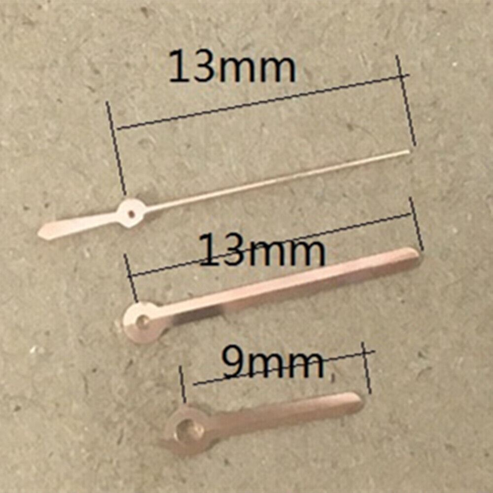 Rose gold watch hands for Hattori Epson TMI VJ42 quartz movement, precision fit accessory.