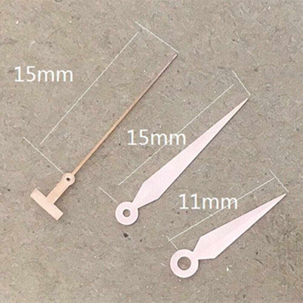 Rose gold watch hands for Hattori Epson TMI VJ42 quartz movement, stylish and precise replacements.