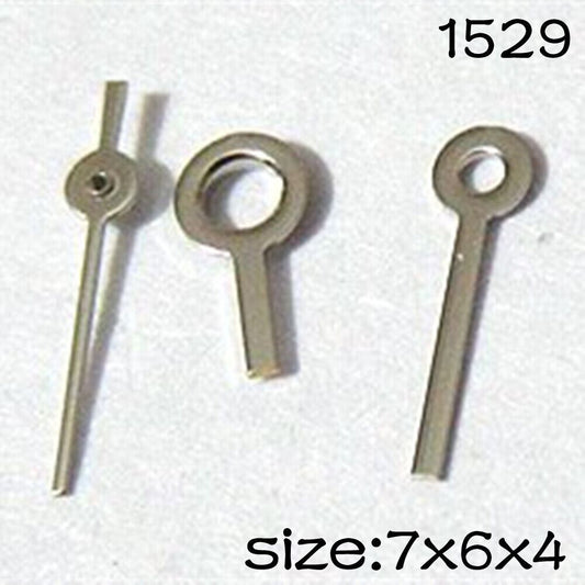 Silver trim watch hands set for Miyota 2035 movement, sizes 7mm, 6mm, and 4mm, ideal for precise timekeeping.