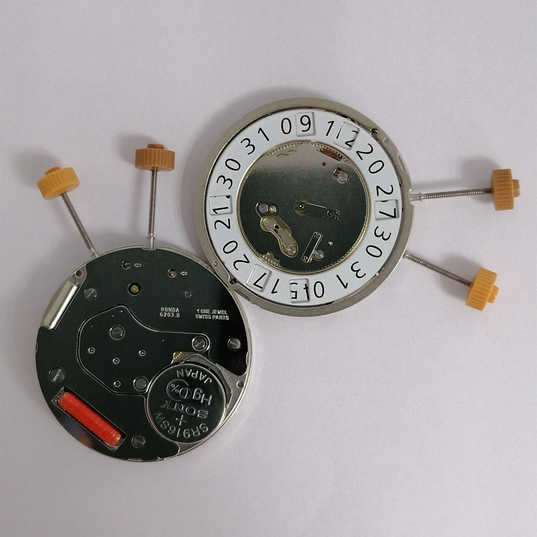 Ronda 6203B Swiss quartz watch movement for precise timekeeping in watch accessories.