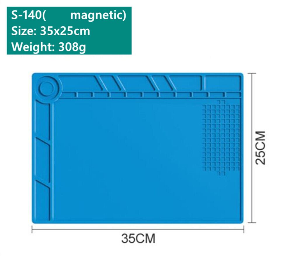 Silicone insulation pad S-140 for watch repair, 35x25cm, thermostable and anti-corrosive.
