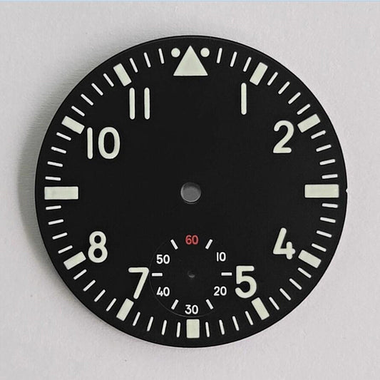 38.9mm Pilot Vintage Green Lume dial for ETA 6498/ST3621 watch movement.