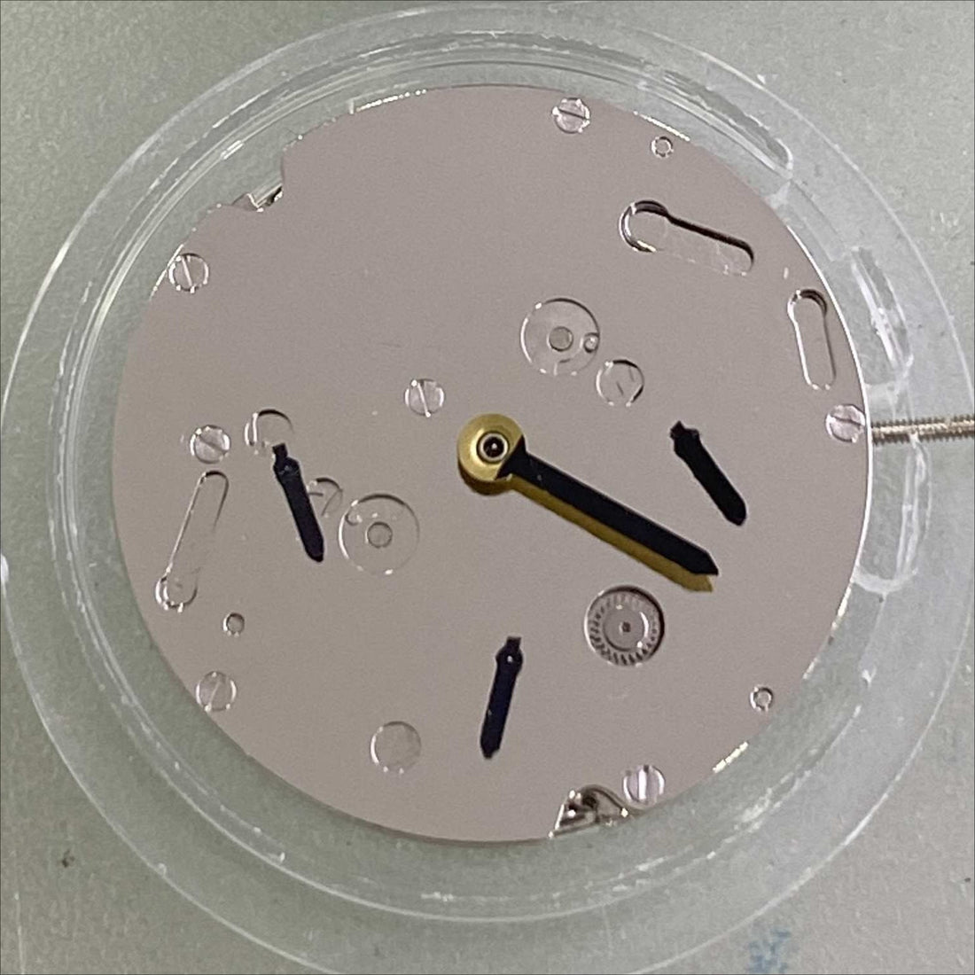 Nanning 3836 automatic mechanical watch movement with small second subdial at 3, 6, and 9 o'clock positions, China made.