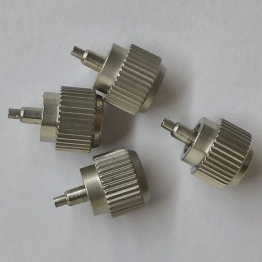 Original Japan-made Seiko V157A watch crown replacement part for precise time adjustment.