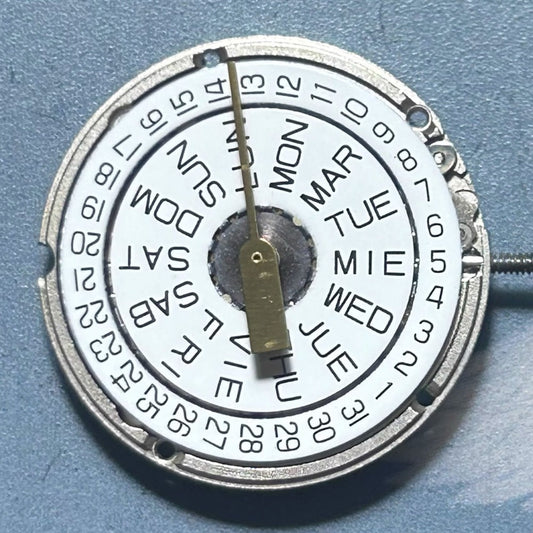 Swiss Made ETA956.124 quartz watch movement with 3 hands, double calendar, date display at 3 o'clock