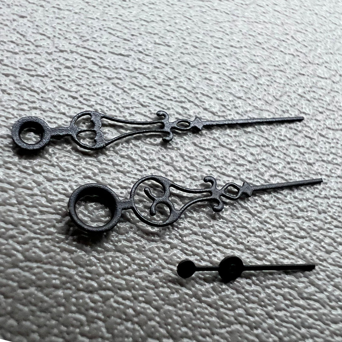 Black floral-style watch hands for Seagull ST3600, ST3621, and ETA6497 movements by Schwarze.