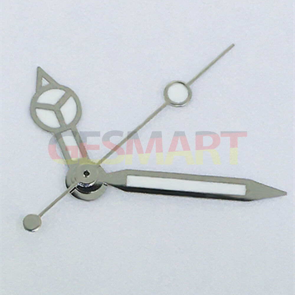 Luminous Green Watch Hands for ETA2836/2846/2824/2846 Movement - Second Hand Silver Trim