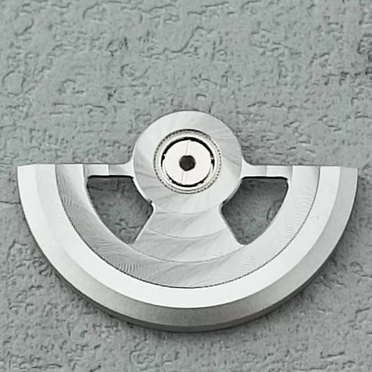 Silver circular rotor oscillating weight for NH34 NH35 NH36 NH38 watch movements by Seiko.