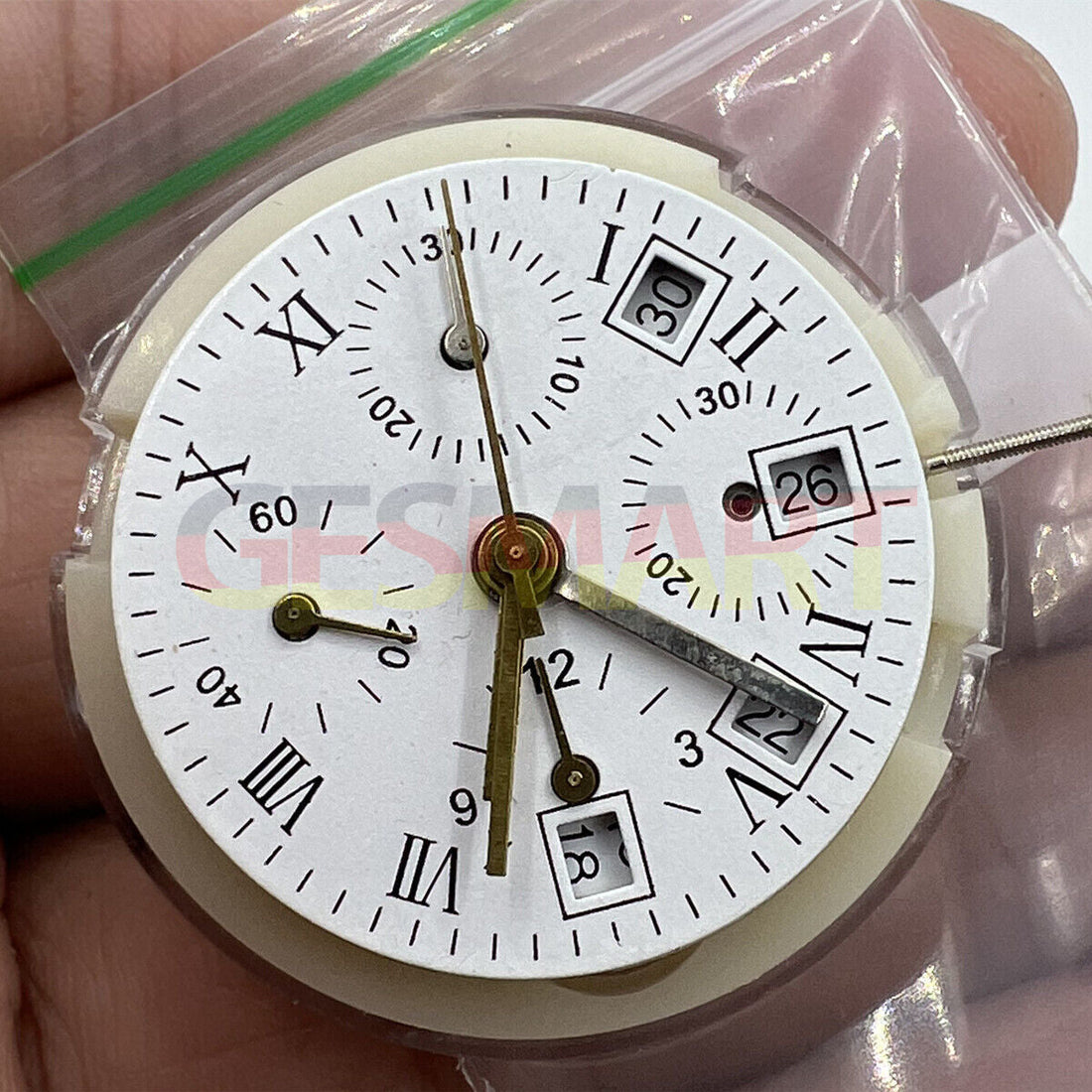 High-Quality White Calendar Automatic Chronograph Movement ETA 7750 Configuration