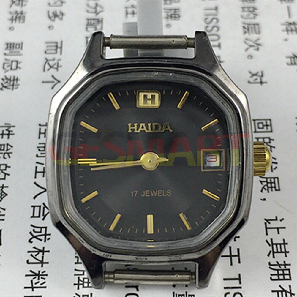 HAIDA Octagonal Shape Black Dial Lady's Manual Mechanical Watch - Timeless Elegance