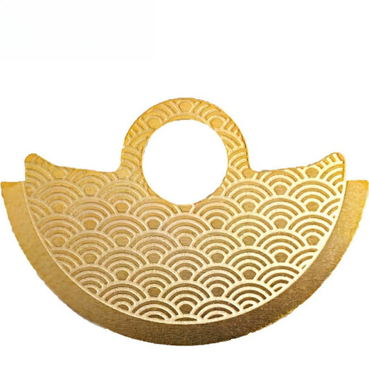 Golden Wave metal rotor overlay for NH35 NH36 watch movement, enhancing style and durability.