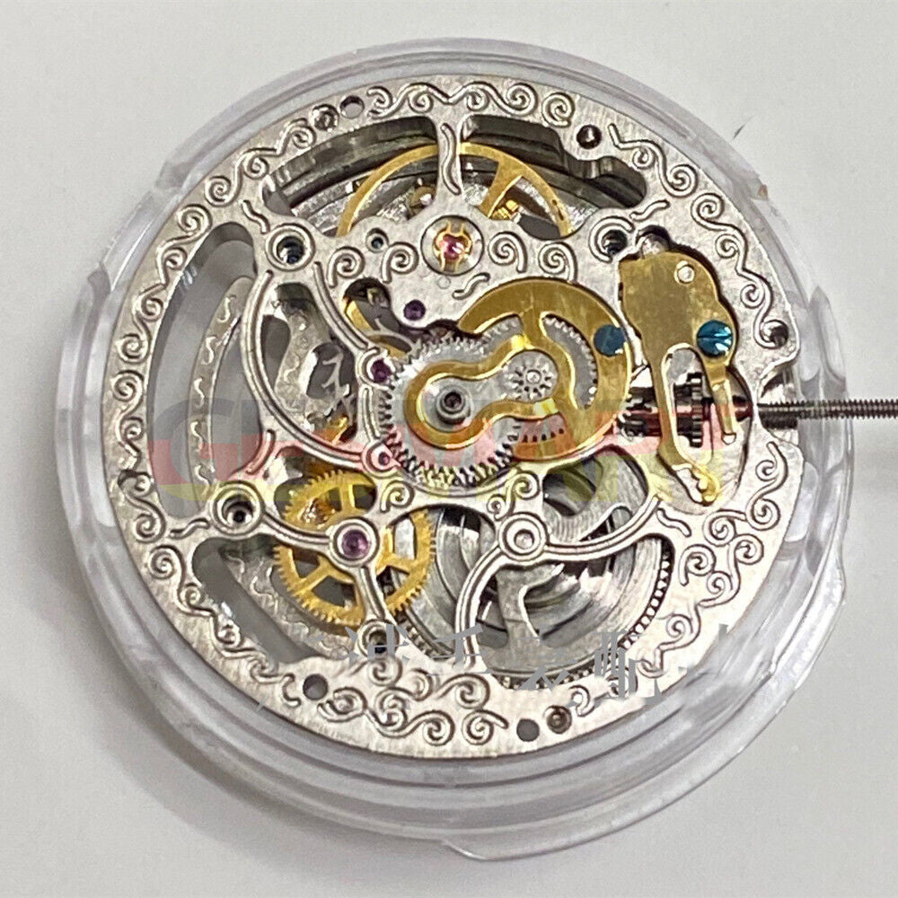 Exquisite Shanghai Silver Hollow Carved Automatic Watch - 3 Hands Movement
