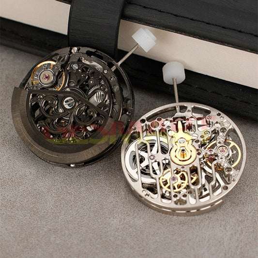 HZ7500A silver and black hollow round watch accessory showcasing automatic mechanical movement by China Made brand.