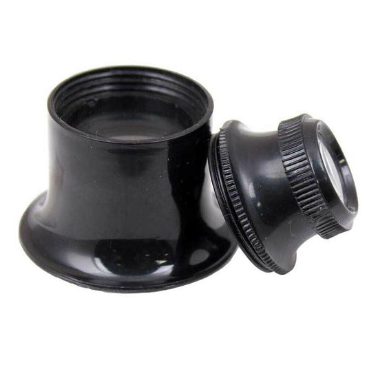 Bergeon 1458A watchmaker's double lens eyeglass, 12x and 15x magnification for precise watch repairs.