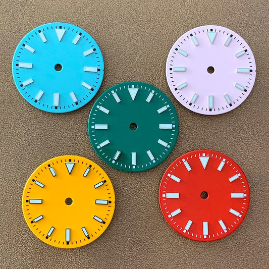 29mm luminous watch dial compatible with NH35/NH36 ETA 2836/8215/2813 movements.