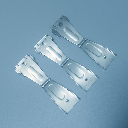 Stainless steel butterfly buckle clasp for watches, double press design for secure fit.