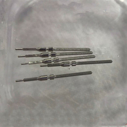 Set of 10 Japanese-made Miyota 8200 watch winding stems for precise movement repair and replacement.