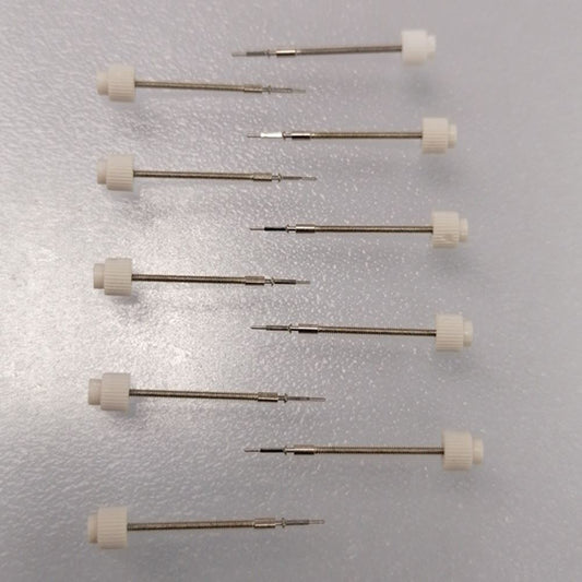 Swiss Quality watch winding stem for ISA9232 and ISA 9238 movements, precise replacement part.