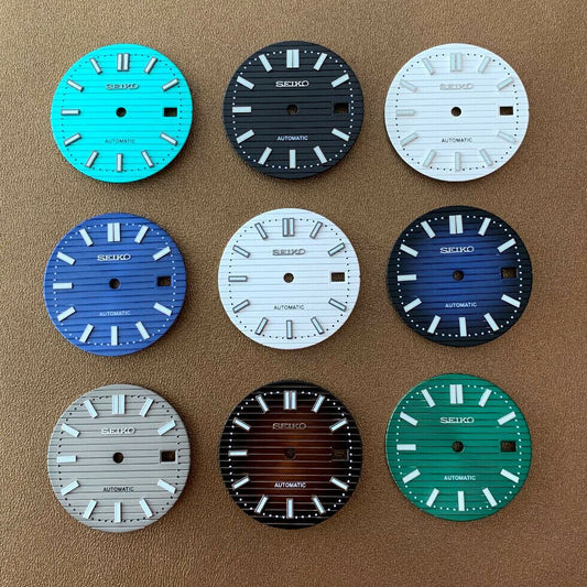 Luminous 30.5mm watch dial for NH35 movement, perfect replacement watch part.
