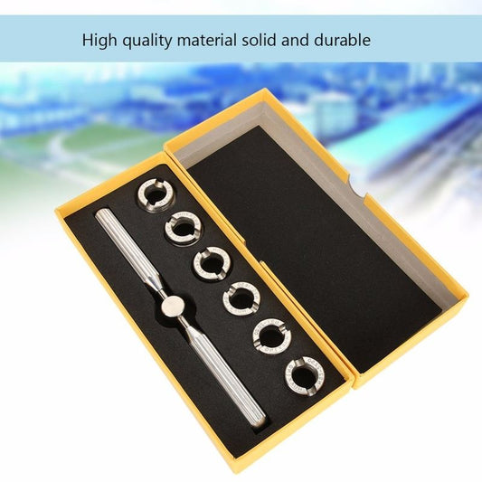 7PCS watch case opener set with wrench tools for case back removal, ideal for repairs and replacements.