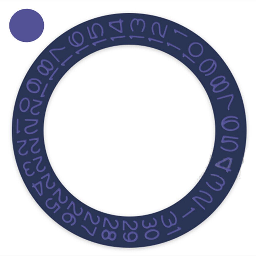 Denim blue background date wheel with grape purple font for Miyota NH35 NH36 watches