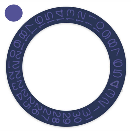 Denim blue background date wheel with grape purple font for Miyota NH35 NH36 watches