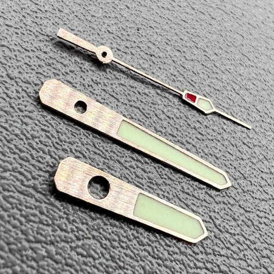 Ros�gold 13mm watch hands with green luminescent C3 coating, compatible with NH35 NH36 movements by [Brand Name].