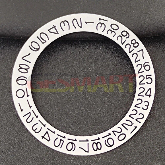 White Background Black/Grey Character Date Disk Date Wheel Overlay for NH35 NH36 - Enhance Your Watch Today!