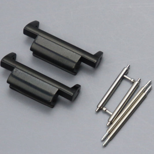 Black 16-22mm watch band link pins and endlinks compatible with Casio GShock DW5600 DW6900 models.