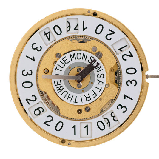 Ronda 5050C quartz watch movement with date function, precise Swiss craftsmanship for accessories.