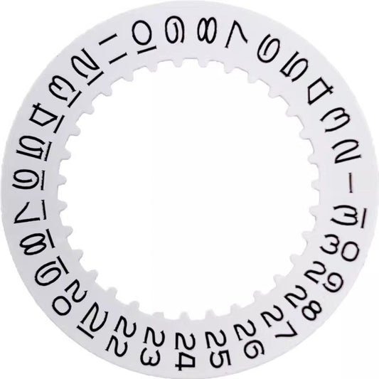 Opening 9 white date disk wheel for 3235 3285 mechanical watch movement, generic brand.