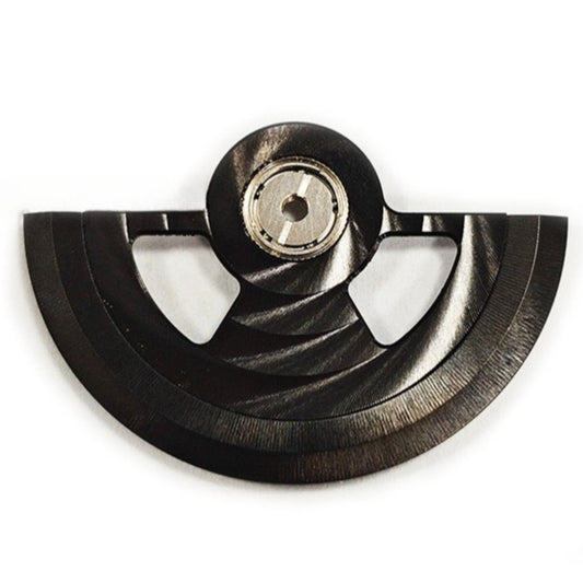 Black modified hollow rotor oscillating weight, designed for NH35 NH36 watch movements, enhancing precision.