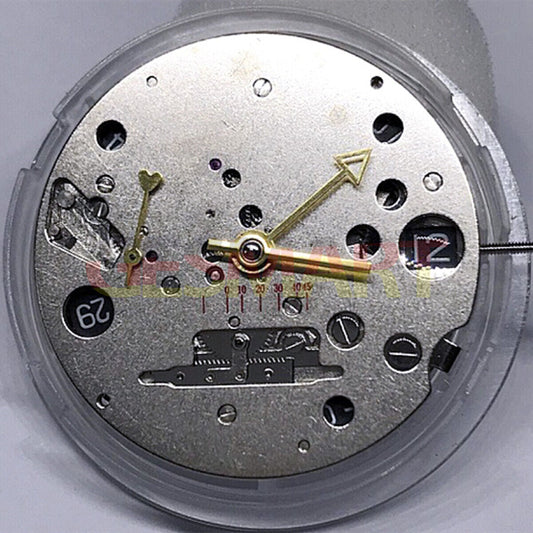 Seagull ST25 watch movement showcasing small second at 9 o'clock with kinetic energy feature.